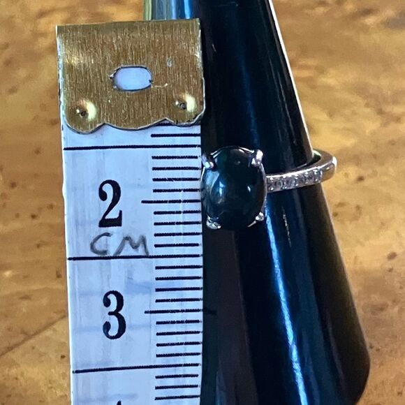 Black Ethiopian Opal Sterling Silver Ring Size 8 - Picture 10 of 10